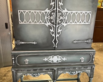 Hand painted buffet cabinet