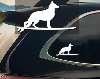 Dog Surfing Car Decal: Custom Breed Surf Pet Sticker