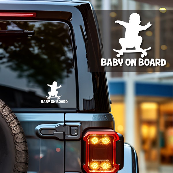 Baby on Board Vinyl Outdoor Decal, Baby on Board, Baby on Skateboard Sticker, Decal Baby Gifts, Funny Baby on Board Sticker, Baby Safety