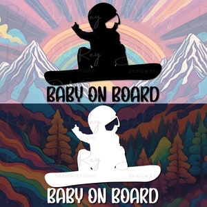 Naklejka na deskę snowboardową Baby on Board, winylowa naklejka na deskę na zewnątrz Baby on Board, Baby on Snowboard, naklejka, prezenty dla dzieci, naklejka na deskę snowboardową Baby on Board, bezpieczeństwo dziecka