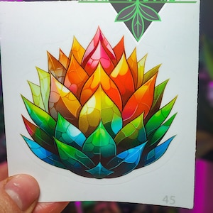 Vinylsticker kosmische regenboog agave