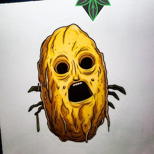 Pegatina de patata divertida, sin alma y de terror, recortable