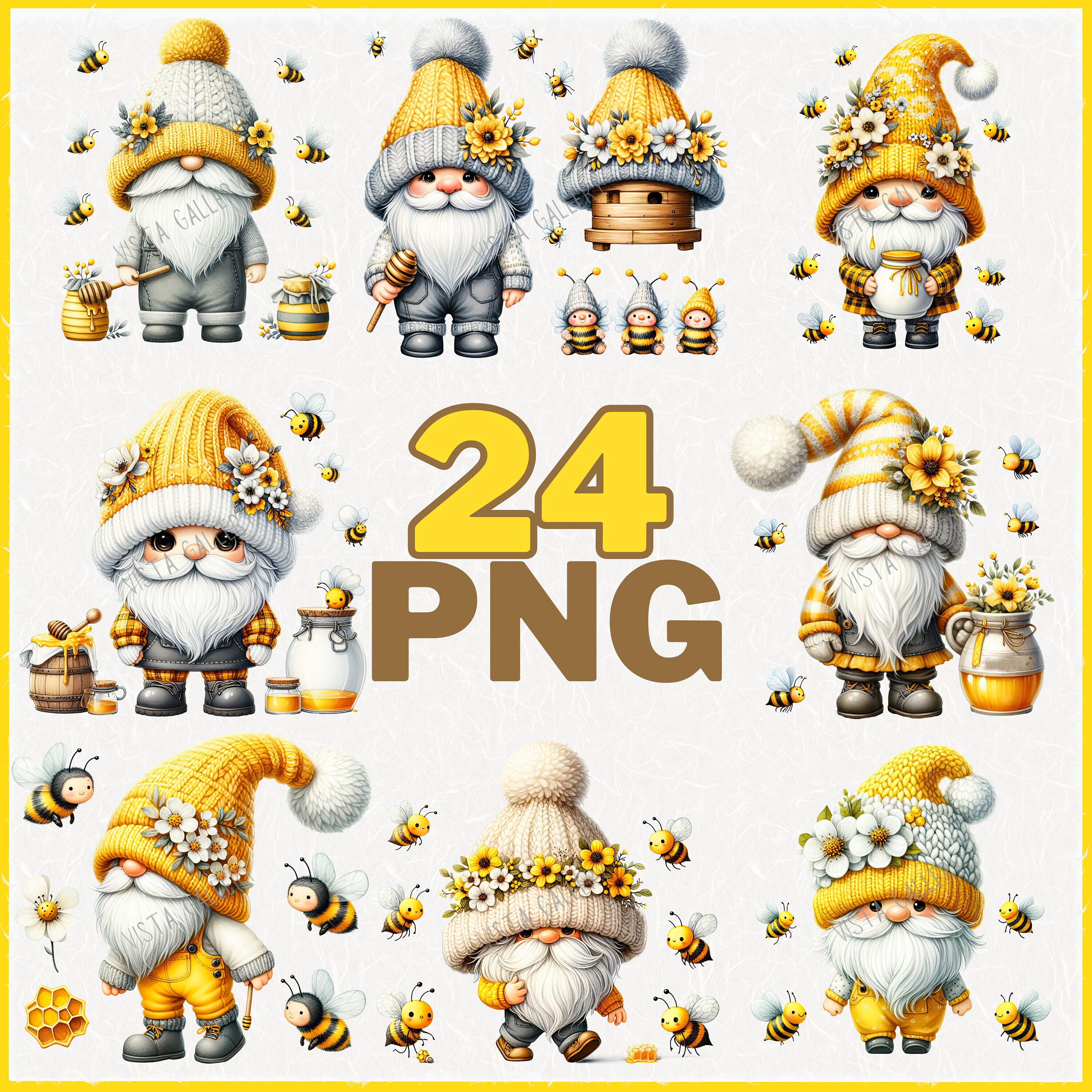 Bee Gnome PNG Clipart Collection, 3D Illustration Bundle for ...