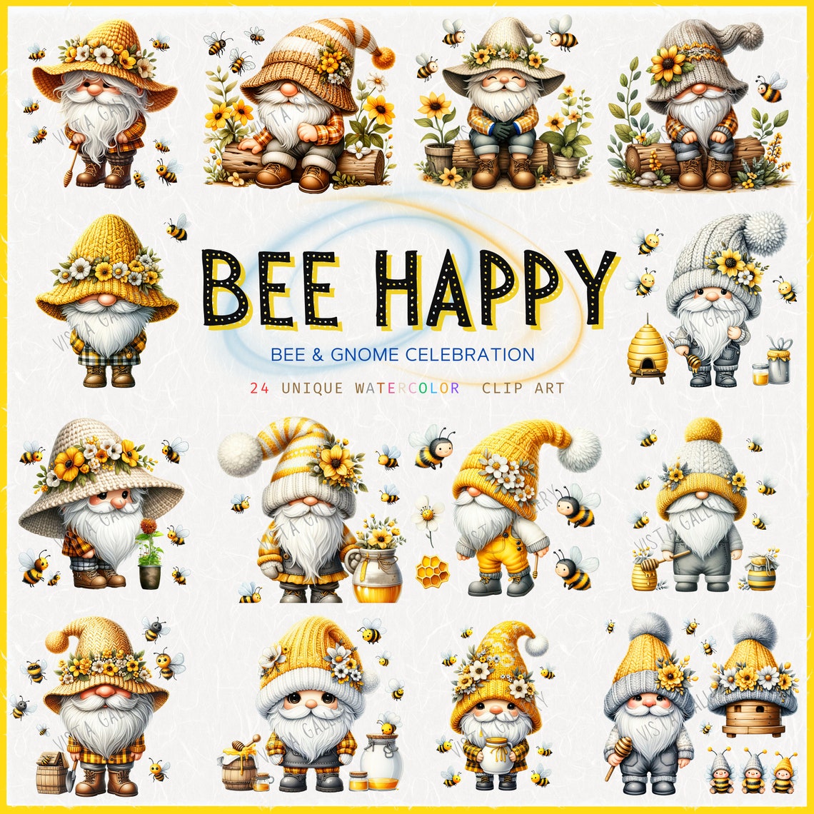 Bee Gnome PNG Clipart Collection, 3D Illustration Bundle for ...