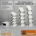Foldable Vendor Display STL 3MF | Adjustable Market Stand for Stickers Postcards Keychains Jewelry Bookmarks product logo
