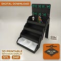 3D Printed Keyring Display STL 3MF | Foldable Market Shelf without Screws | Quick Assembly