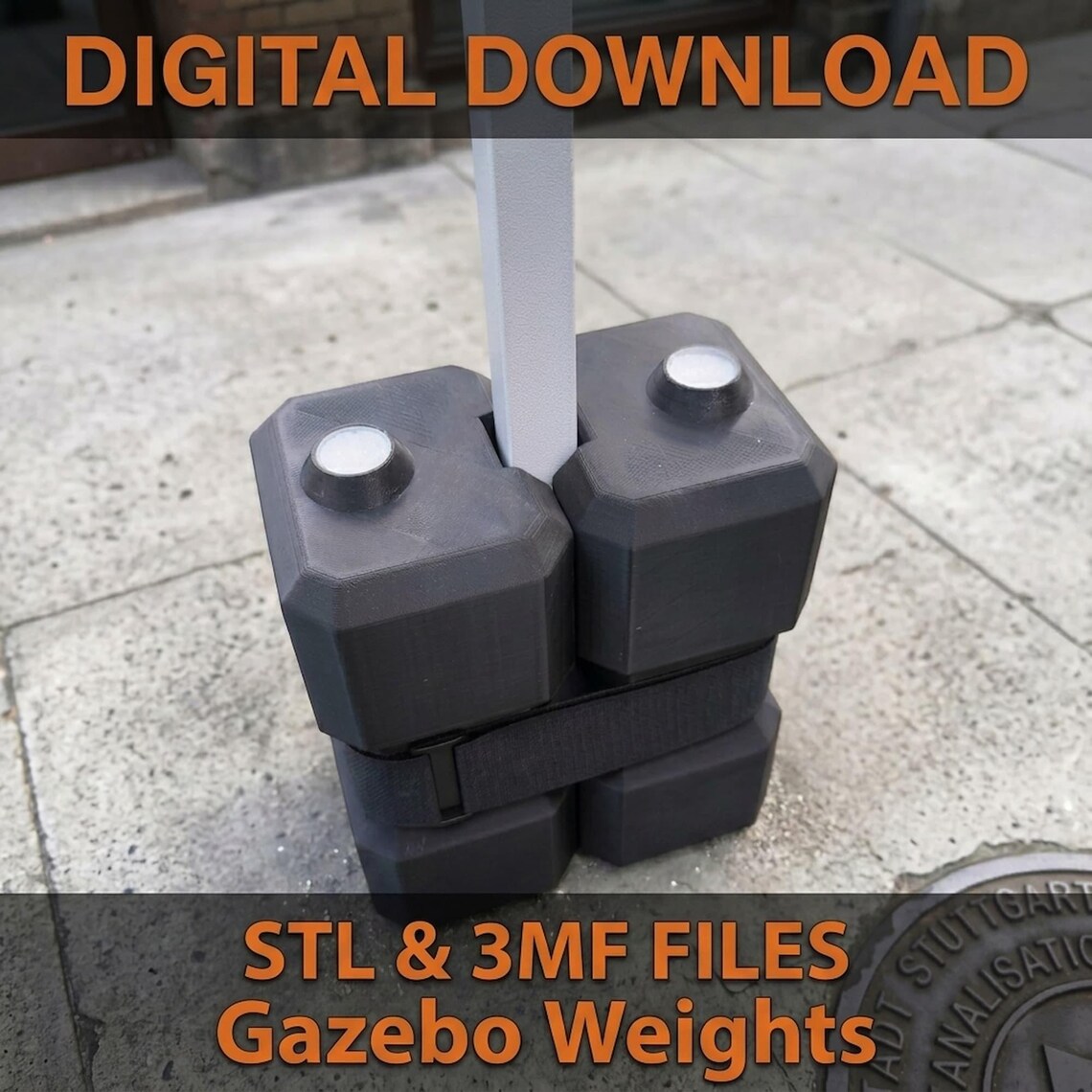 Modular Weight Kit Pavilion Weights 3D Print File Gazebo Leg Weights Stackable Tent Anchor ...
