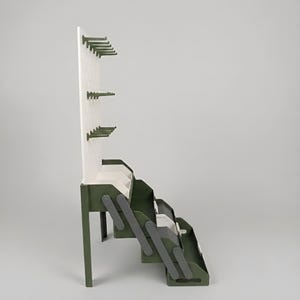 Side view of the foldable keychain display for handmade products and keychains