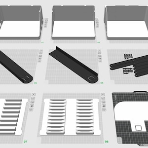 Übersicht aller enthaltenen STL und 3MF Dateien für das 3D druckbare Untersetzer Display