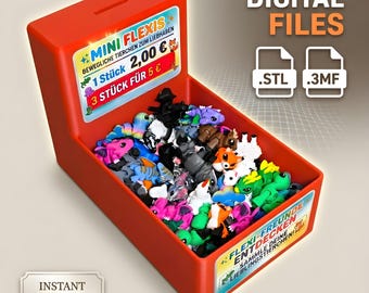 Mini Flexi Display Box with Cash Compartment – STL & 3MF Files for 3D Printing