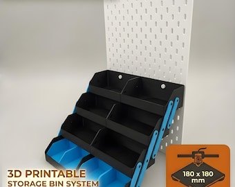 3D Printed Keyring Display STL 3MF for Bambu A1 Mini & similar printers | IKEA SKÅDIS Market Shelf | Foldable Sales Stand