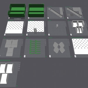3MF print layout with all parts for the foldable keychain display