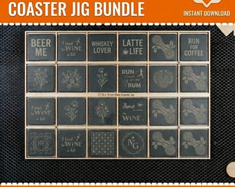 Slate Coaster Jig SVG | Easy Alignment System | 2 layers | Fast Engraving Setup | SVG DXF files