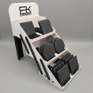 3-stufiges Display Regal für Schiefer Untersetzer Karten und kleine Handmade Produkte als STL Download