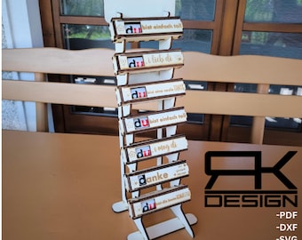 Display stand for Duplo boxes – Laser-cut templates for crafting – Instant download