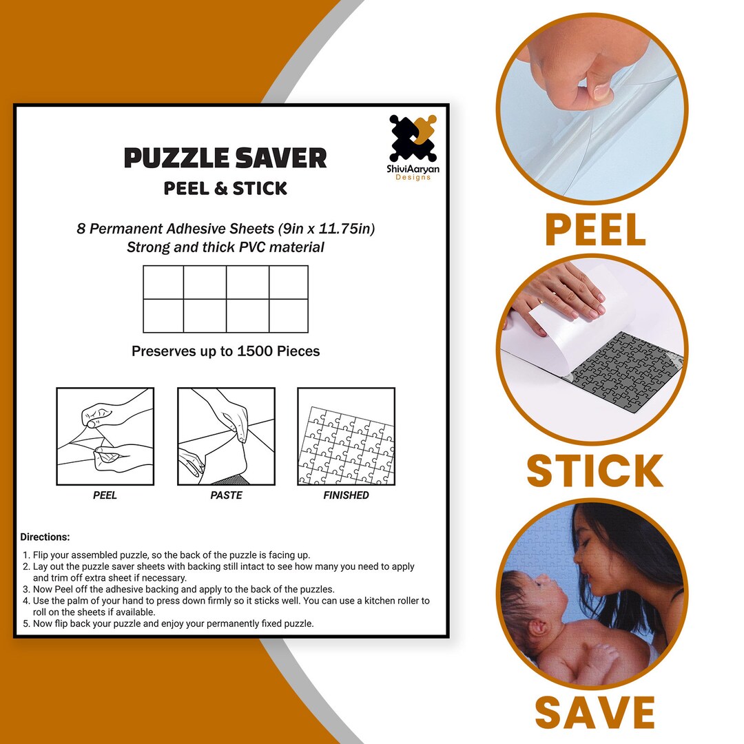 Puzzle Glue Sheets 8 Pieces 11.75 X 9 Inch Puzzle Saver Preserve up to