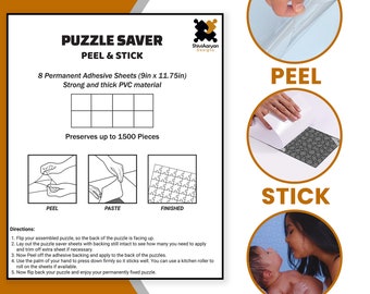 Puzzle Glue Sheets 8 Pieces 11.75 X 9 Inch Puzzle Saver Preserve up to 1500  Piece Jigsaw Puzzles Peel and Stick Puzzle Sticker Sheets 