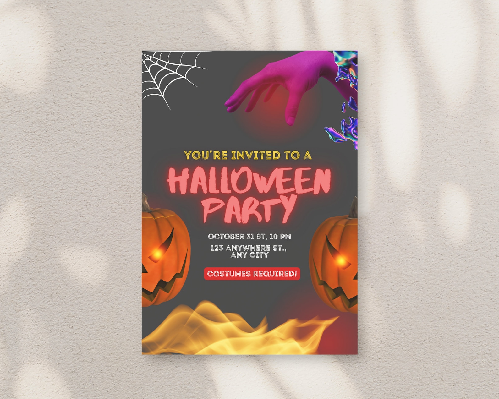 Editable Halloween Invitation Halloween Invite Halloween Etsy