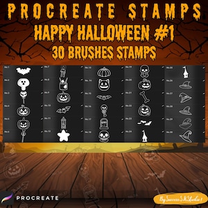 Procreate Halloween Stamps, Halloween Stamps, Procreate Brushes, Witch Stamps, Procreate Stamps, Trick or Treat, Ghost Brushes, Spooky Brush