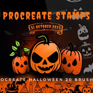 Halloween Procreate Stamps: hekserij en hemelse penselen (20 penseelstempels)