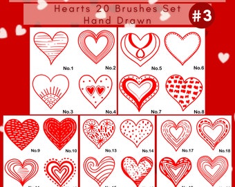 Heart Procreate Stamps: 20 Brush Shapes (Digital Download)