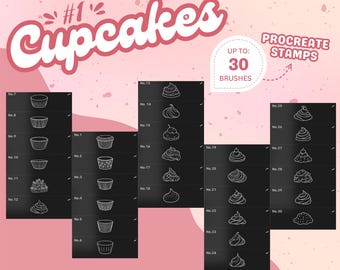 Cupcake Procreate Stamps: Sweets & Treats Brush Set (Digital Download)