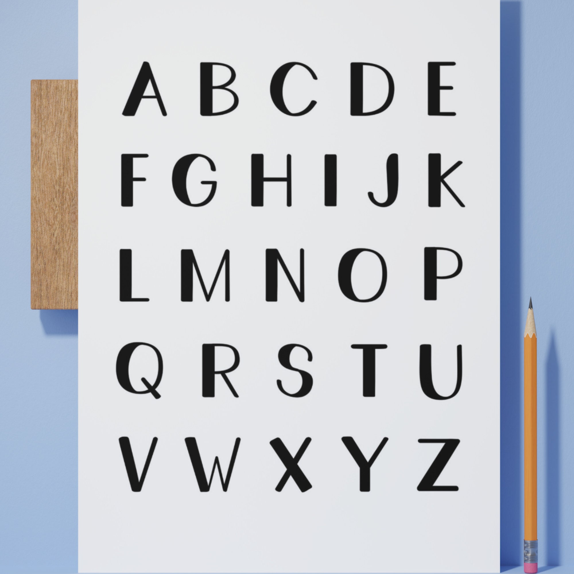 Rainbow Alphabet Poster, Handwriting Chart Print, Educational Wall Art ...