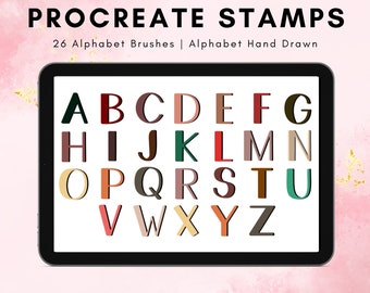 26 Procreate Alphabet Stamps: Brush Letter Stamps (Digital Download)