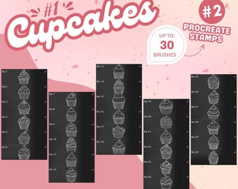 Cupcake Procreate Brush Stamps, Sweets & Treats (Digital Download)