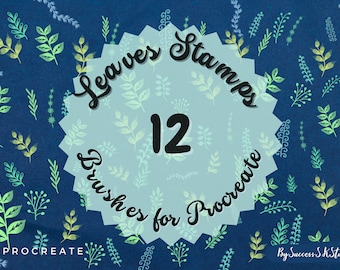 Procreate Foliage Stamps, Greenery Brushes, Leaf Patterns (Digital Download)