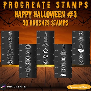Procreate Halloween Stamps, Halloween Stamps, Procreate Brushes, Witch Stamps, Procreate Stamps, Trick or Treat, Ghost Brushes, Spooky Brush