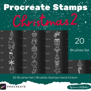 Procreate Christmas Stamps, Christmas ornaments, Christmas tree stamps, Procreate Brushes, Christmas brush stamp procreate, Christmas Doodle