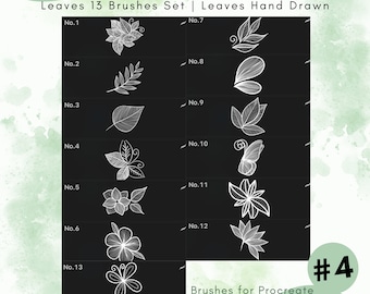Procreate Blätter Pinsel Set: 13 Botanische Stempel (Digitaler Download)