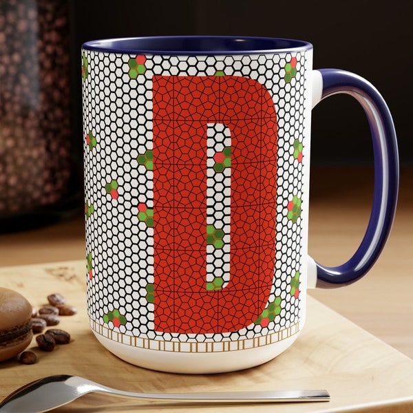 Customizable Mug Monogram Coffee Cup Jumbo Coffee Mug Oversizaed Coffee Mug Mosaic Tile Mug Hair Dresser Gift Granny Mug Coworker Leaving