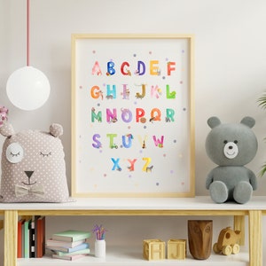 ABC Wall Art | Playroom Art | Poster Wall Art | Classroom ABC Wall Art | Rainbow Alphabet Wall Art | Homeschool Classroom Decor | Printable