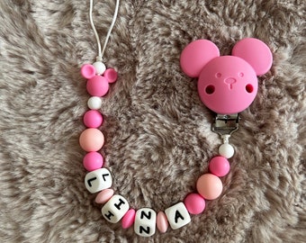 Personalized Minnie Disney girl pacifier clip