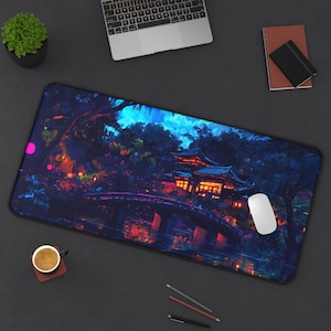 LoFi Desk Mat - GHIBLI GLOW - Studio Ghibli Office Decoration - Japan Office Decor - Home Workspace - Anime Desk Mat - Aesthetic Office