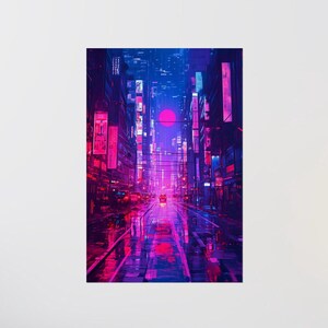 Póster LoFi - NEXUS - Impresión de póster - Pósteres mate - Decoración de pared - Arte de pared - Impresión artística - Arte de póster - Decoración de habitación - Impresión artística ciberpunk LoFi