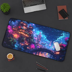 LoFi Desk Mat - SPIRIT REALM v2 - Studio Ghibli Office Decoration - Japan Office Decor - Home Workspace - Anime Desk Mat - Aesthetic Office