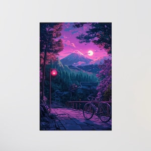 Póster LoFi - KINOSHITA - Impresión de póster - Pósteres mate - Decoración de pared - Arte mural japonés - Impresión artística - Arte de póster - Decoración de habitación - Arte mural LoFi