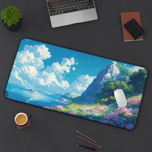 LoFi Desk Mat - SHIOSAI ETERNITY - Studio Ghibli Office Decoration - Japan Office Decor - Home Workspace - Anime Desk Mat - Aesthetic Office