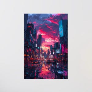 Póster LoFi - ECHOFLARE - Impresión de póster - Pósteres mate - Decoración de pared - Arte de pared - Impresión artística - Arte de póster - Decoración de habitación - Arte de pared ciberpunk