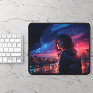 LoFi Mouse Pad - EDGERUNNER - Gaming Mouse Pad - Office Aesthetic Decoration - LoFi Office Decor - Workspace - Desk Mat - Home Office Decor