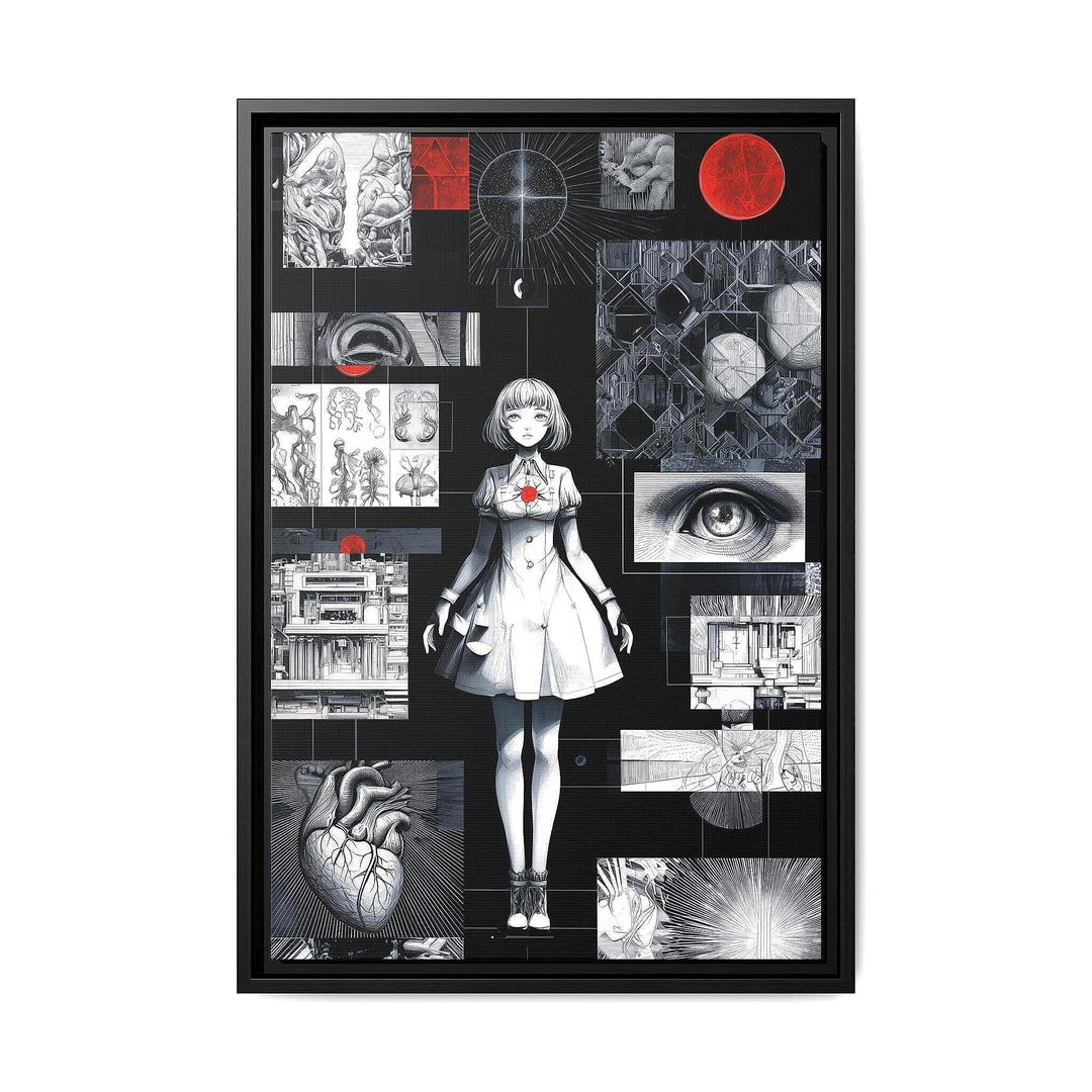 Anime Wall Art - NIGHTMARE ALGORITHM - Framed Canvas Print - Esoteric ...