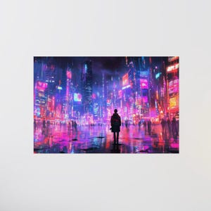 Póster LoFi - NEON HAZE - Impresión de póster - Pósteres mate - Decoración de pared - Arte mural - Impresión artística - Arte de póster - Decoración de habitaciones - Arte japonés - Arte LoFi