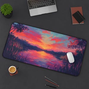 LoFi Desk Mat - MONO NO AWARE - Studio Ghibli Office Decoration - Japan Office Decor - Home Workspace - Anime Desk Mat - Aesthetic Office