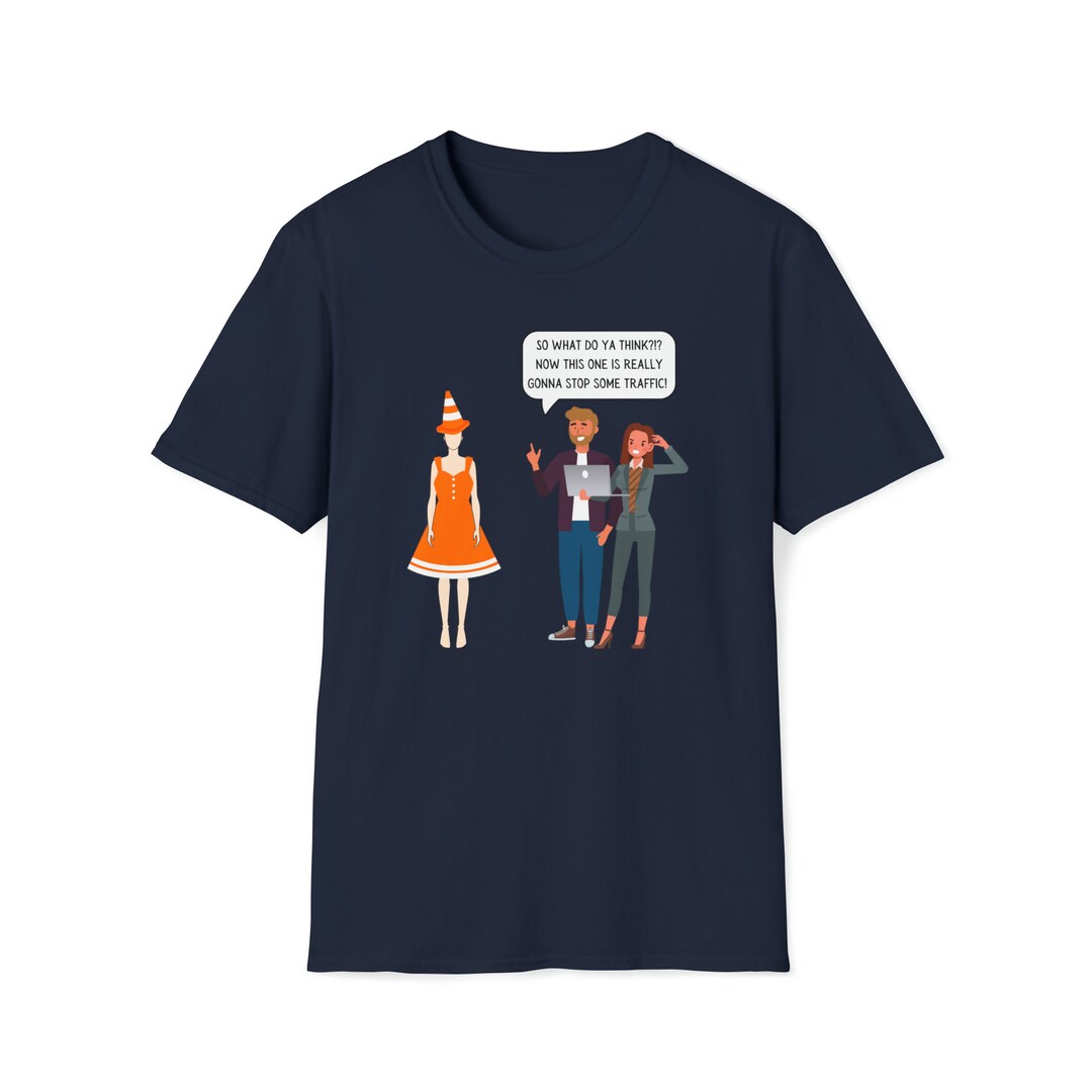 Traffic Cone Turning Heads Art Joke Unisex Softstyle Tshirt Etsy