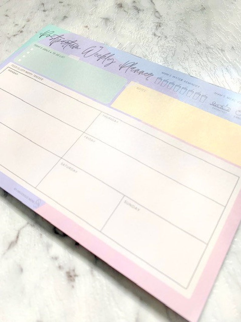 Postnatal Border Postpartum Weekly Planner - Etsy Australia