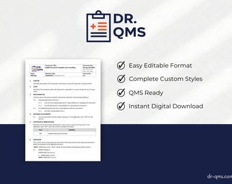 QMS Ready SOP Template, FDA-konform, 13485-konform, Beratung