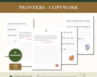 Proverbs Scripture Copywork: NIV Handwriting Practice (Digital Download)